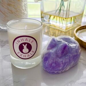 Glittery Purple Bunny Hand Soap & Candle Gift Set by Latika